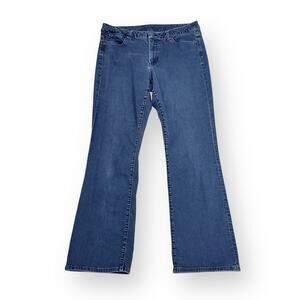 Talbots Womens Curvy Boot Cut Jeans Size 12/31 Blue Medium Wash Stretch Mid Rise